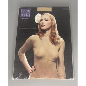 Vtg NOS Hanky Panky Concealer Top SM Light Nude 3/4 Sleeve Scoop Neck Stretch